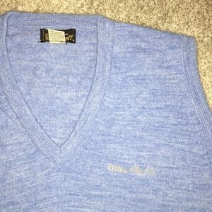 Vintage Wilson old logo Blue v neck golf sweater vest sweatshirt L Rolling Hills